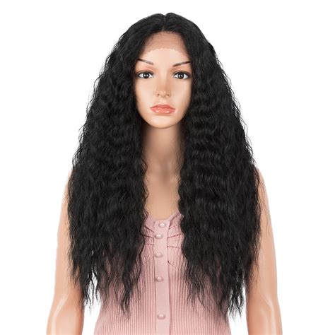 Amazon Joedir Long Curly Wavy Wigs Deep Part Lace Front Wig