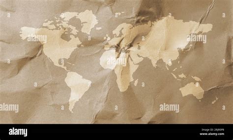 World map on paper background Stock Photo - Alamy