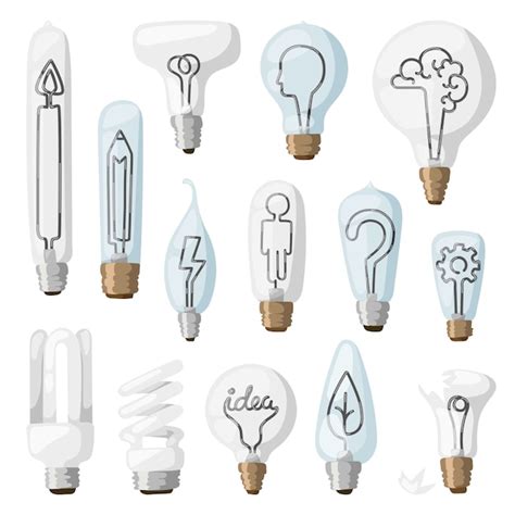 Premium Vector Creative Idea Lamps Cartoon Flat Illustration