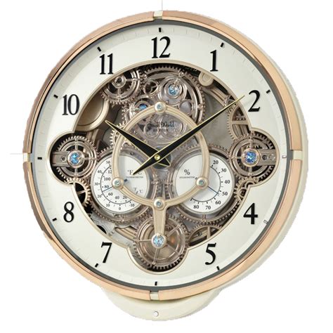 Chronograph White Gold Magic Motion Wall Clock By Rhythm Clocks 14