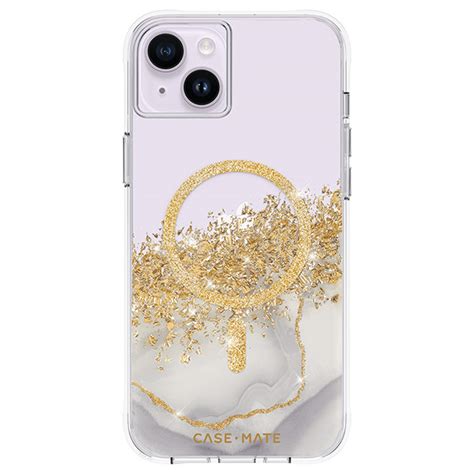 Case-Mate Karat Marble MagSafe Case (Suits iPhone 14 Plus) – White Marble – POP Phones, New Zealand