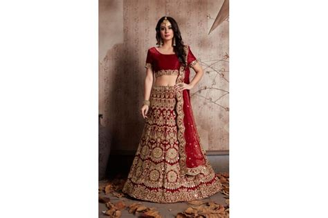 Indian Dress Maroon Color Bridal Lehenga 609