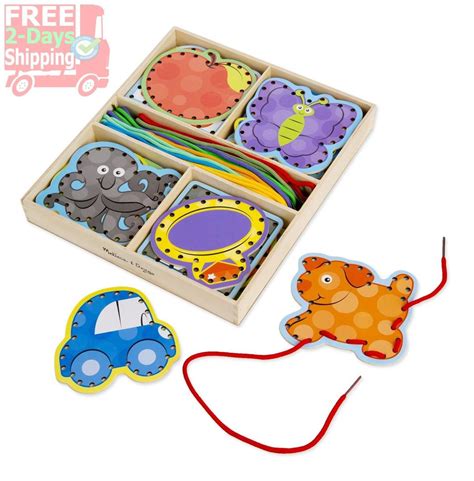 Alphabet Lacing Cards Kinder Learning Tools Wooden With Double Sided