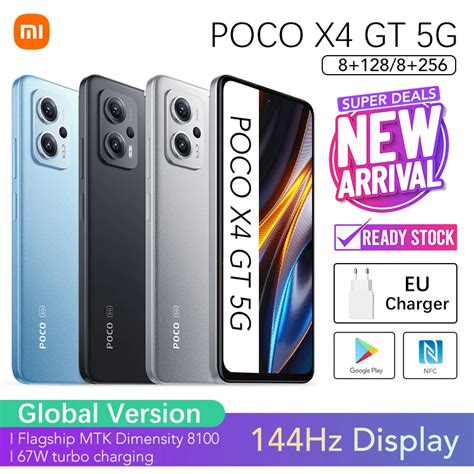 Xiaomi Poco x4 gt 5g versão global 8gb 256gb 128gb smartphone nfc