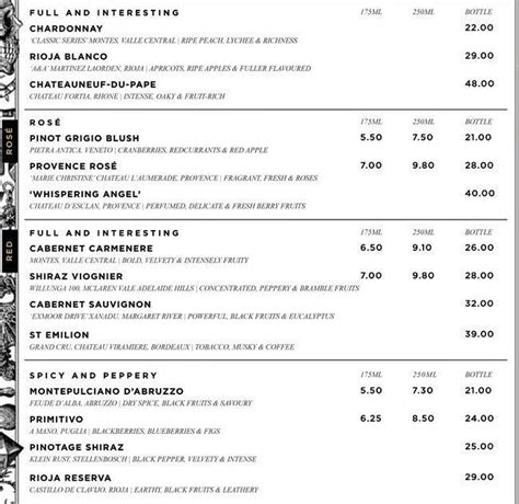 Menu at The Alchemist pub & bar, London, 6 Bevis Marks