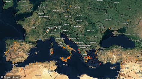 Interactive Europe Wildfire Map From Rhodes To Corfu The Locations Of