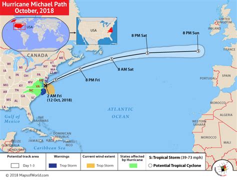 2018 Hurricane Map