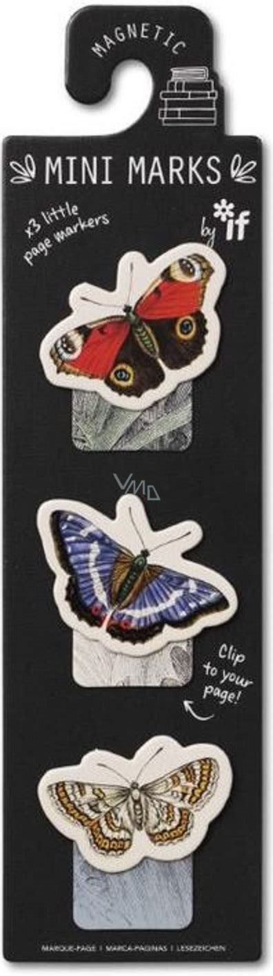 If Mini Marks Magnetic Mini Bookmark Butterfly 3 Pieces VMD