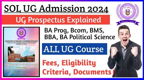 Sol Ug Admission L Ba Bcom Bms Etc Admission Details Fees