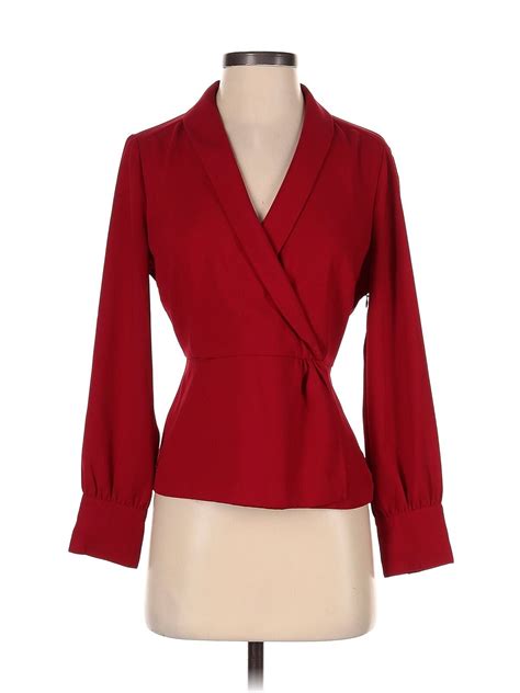 J Crew Women Red Long Sleeve Blouse 2 Ebay