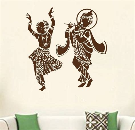 Dancing Radha Krishna Wall Sticker - Print Mantras