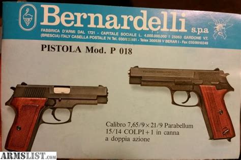 Armslist For Sale Bernardelli P 018 9mm Pistol Not Beretta