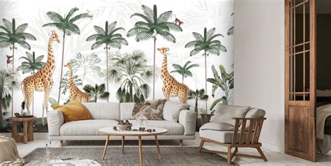 Giraffe Family Wallpaper | Wallsauce US