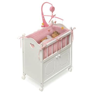 Badger Basket Doll Crib Bed W Cabinet Mobile And Bedding Free Shipping