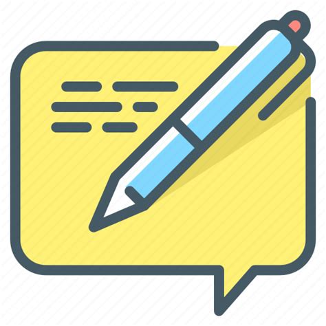 Communication Feedback Message Chat Bubble Pen Icon Download On