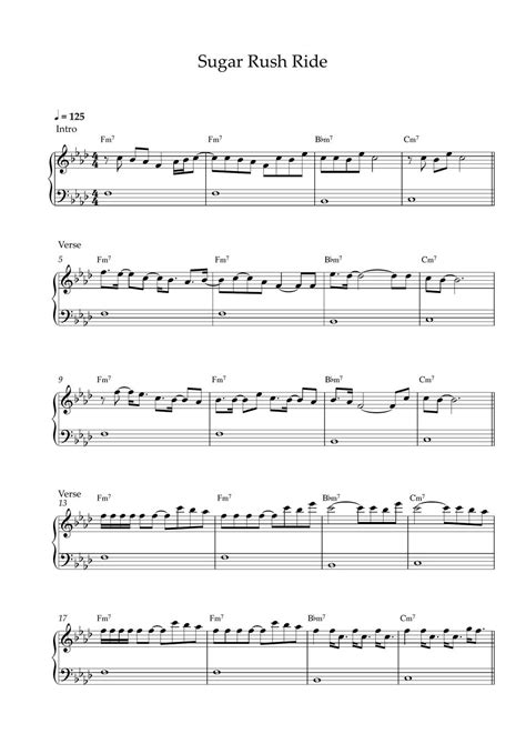 Txt Sugar Rush Ride Easy Piano Sheet 曲谱 By Pianella Piano