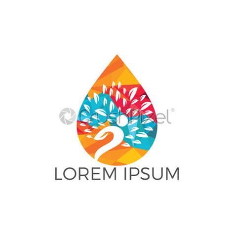 Water Drop With Human Tree Icon Vector Logo Design Stock Vector