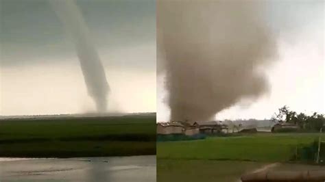 Caught On Cam Tornado Hits Assams Barpeta District News Times Of