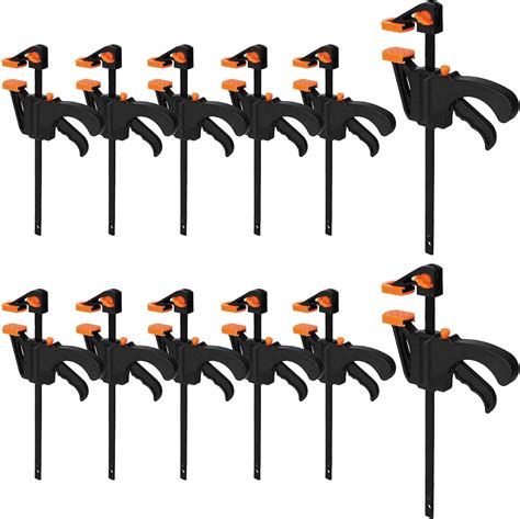 12 Pack 4 Inch Bar Clamps for Woodworking Quick Grip Clamps Trigger ...