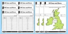 UK Seas And Rivers Interactive Labelling Activity Twinkl