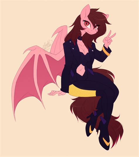 2871267 Safe Artist Scarlet Spectrum Oc Oc Only Bat Pony Anthro