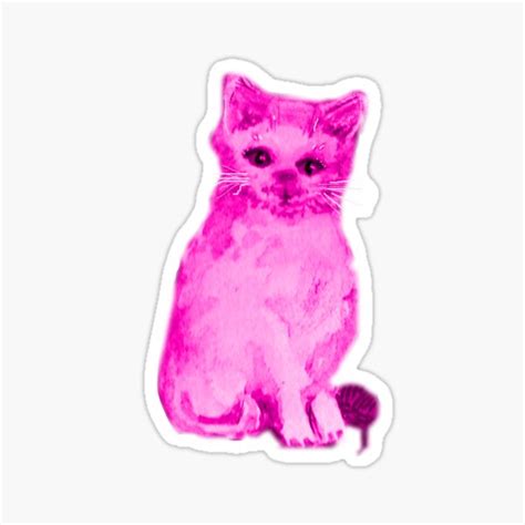 Pink Cat Sticker By Shoshonan Redbubble