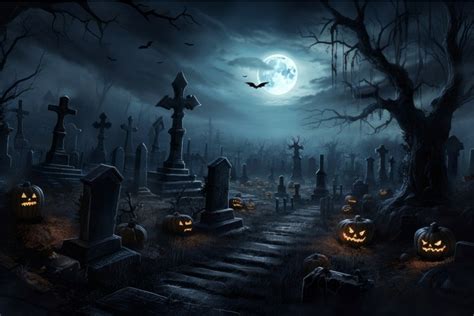 Halloween graveyard. Generate Ai (3804210)