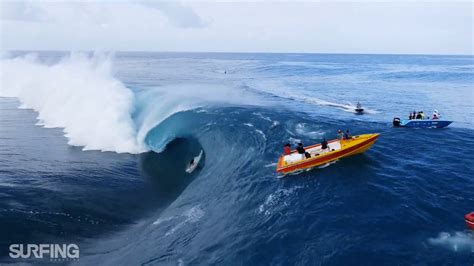 Surfing at Teahupoo