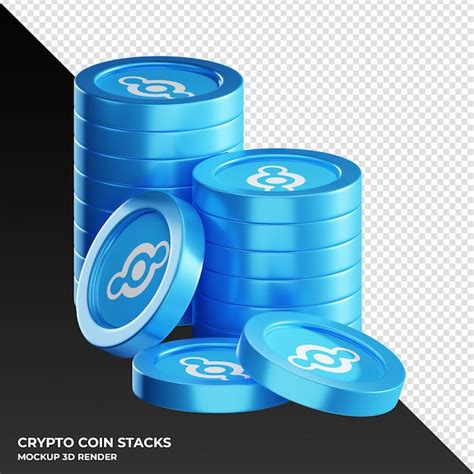 Premium PSD Helium Hnt Coin Stacks Cryptocurrency 3d Render Illustration