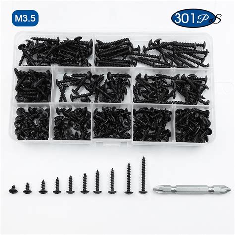 NINDEJIN Truss Head Self Tapping Screw Set M3 M5 Carbon Steel Phillips