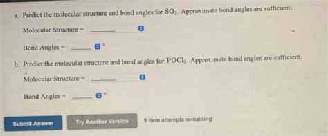 Solved a. Predict the molecular structure and bond angles | Chegg.com