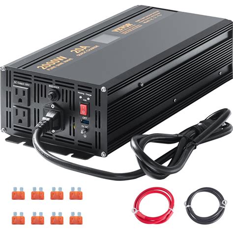 Vevor 2000w Sump Pump Battery Backup System Lcd Display Auto Switches To Battery Inverter