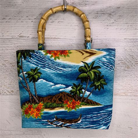 Hawaiian Island Outrigger Tote Bag Purse Handbag Crossbody