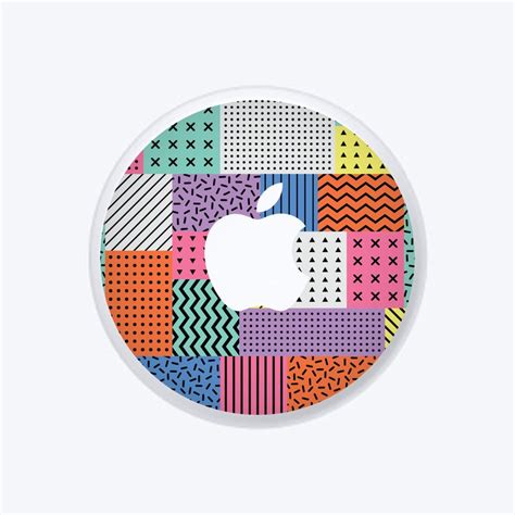 Apple Airtag Skin Printed Bright Pastel Rectangles Memphis Etsy