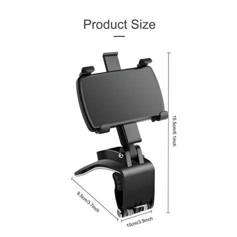 Universal 360° Clip On Phone Mount Dashboard Cell Phone Holder Car