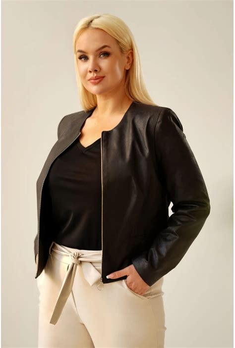 Czarny Akiet Z Eco Sk Ry Chanelka Alba Sklep Plus Size Xl Ka Monasou