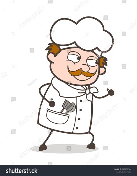 Cartoon Chef Running Very Cleverly Vector Stock Vector Royalty Free