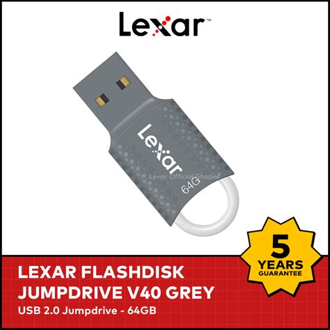 Jual Lexar Flashdisk JumpDrive V40 USB 2 0 Flash Drive 64GB Grey