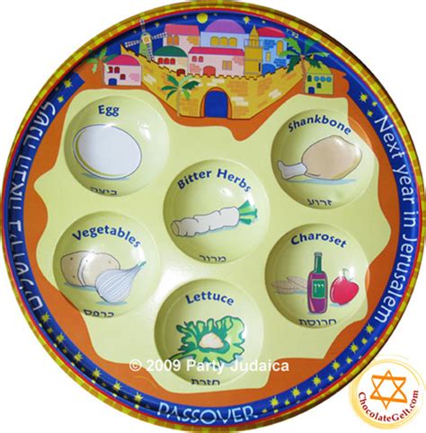 Plastic Seder Plate Jerusalem Pack Of 10 ChocolateGelt