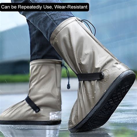 Reusable Anti Slip Motorcycle Rain Boots Rainproof Silicone Cleaner