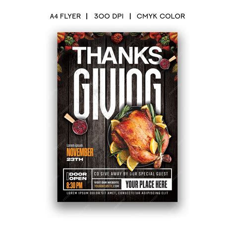 Premium Psd Thanksgiving Party Flyer