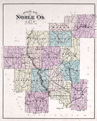 1876 Map of Noble County Ohio | eBay