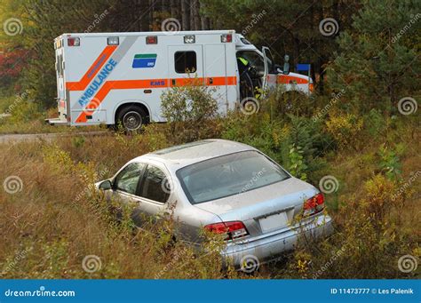 Car accident and ambulance stock image. Image of road - 11473777