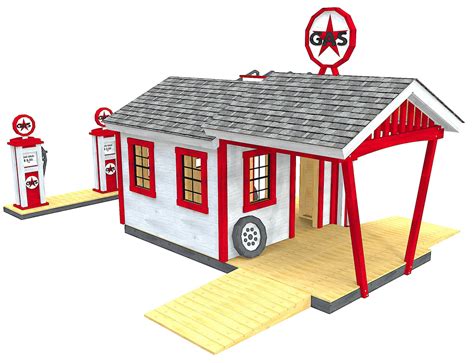 Gas Station Playset Plan For Kids · 8x14ft - Paul's Playhouses