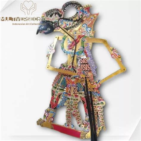 Jual Wayang Alusan Kulit Sapi Asli Wibisana Gapit Bambu Kualitas