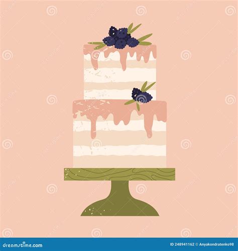 Boho Wedding Or Birthday Cake With Blackberry Naked Wedding Cake Delicious Dessert Aesthetic