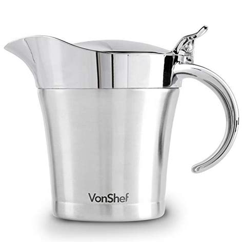 Vonshef Double Wall Insulated Gravy Boat And Sauce Jug With Hinged Lid