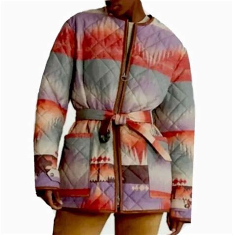 Polo Ralph Lauren Jacket Southwest SW Sunset Aztec Quilted Womens Sz