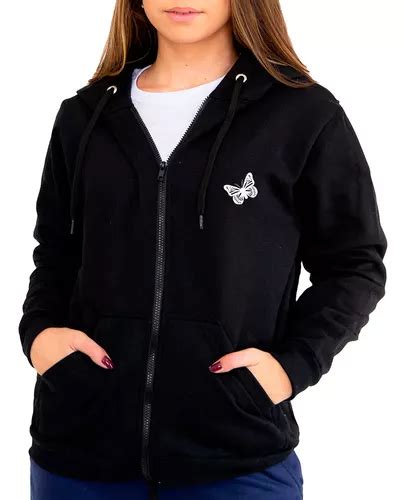 Blusa Moletom De Frio Borboleta Butterfly Capuz Z Per Aberto