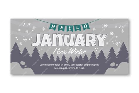 Free Vector Flat Hello January Banner